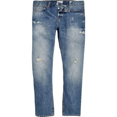 Blue Only & Sons ripped straight jeans
